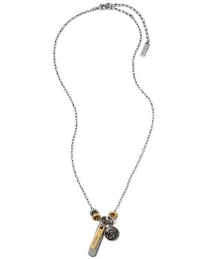 Versace Logo Tag Necklace - White