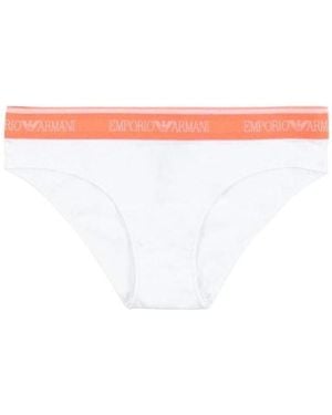Emporio Armani Logo Embroidered Underwear - White