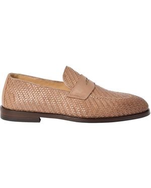 Brunello Cucinelli Leather Loafers - Brown