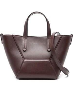 Brunello Cucinelli Top Handle Tote Bag - Brown