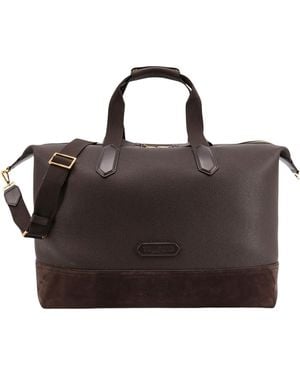 Tom Ford Two-Tone Fabric-Trim Travel Bag - Brown