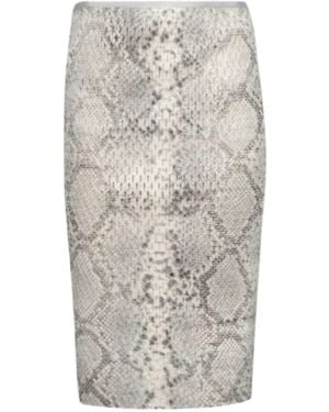 Alexander Wang Printed Mid-Rise Midi Skirt - Grey