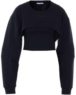 Patrizia Pepe Double Layer Cropped Bustier Sweatshirt - Blue