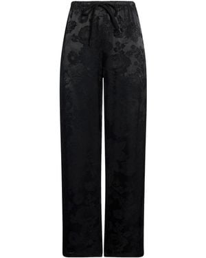 MM6 by Maison Margiela Loose Patterned Trousers - Black
