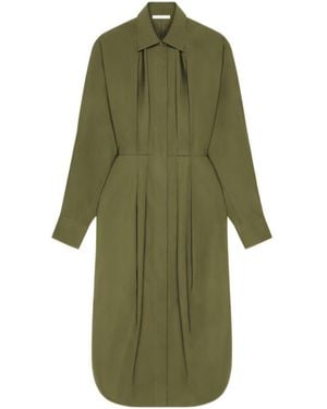 Givenchy Collared Poplin Long Shirt Dress - Green