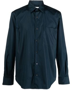 Aspesi Buckle Long-Sleeved Shirt - Blue