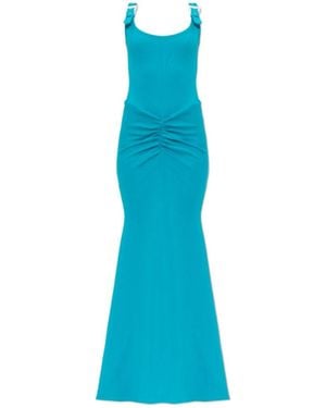 Versace Jeans Couture Couture Buckled Long Dress - Blue