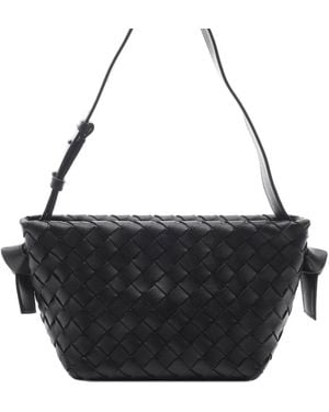 Bottega Veneta Intrecciato Woven Crossbody Bag - Black