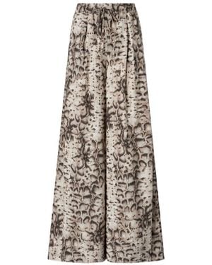 Pinko Pattern-Printed Wide-Leg Trousers - Natural