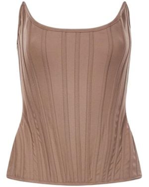 GIUSEPPE DI MORABITO Strapless Boned Top - Brown