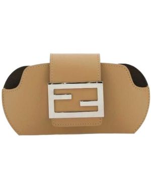 Fendi Ff Baguette Clasp Glasses Case - Multicolour