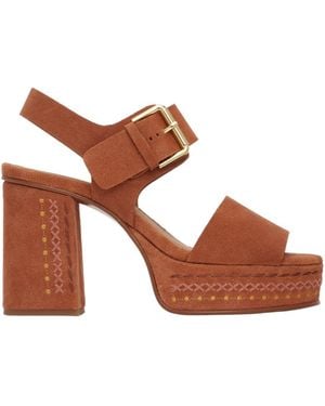 【関税込み】See by Chloe タン Lyna ヒールサンダル See by Chloe Lyna High Heel Sandal Tan Leather