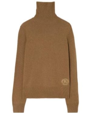 Burberry Wool Cashmere Rollneck Sweater - Brown