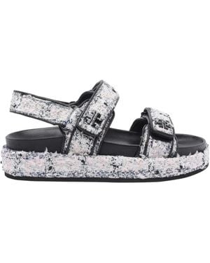 Tory Burch Logo-Detailed Open Toe Sandals - Multicolour