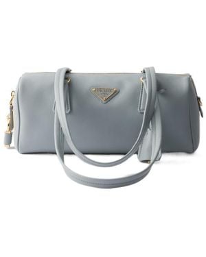 Prada Zipped Medium Tote Bag - Grey