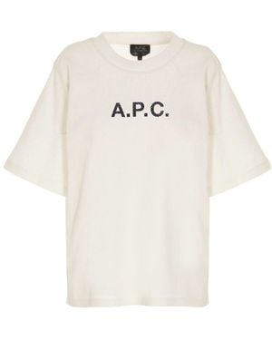 A.P.C. Logo Printed Crewneck T-Shirt - White
