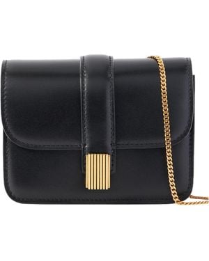 KHAITE Mini Leather Shoulder Bag - Black