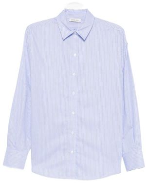 Anine Bing Striped Button-Up Shirt - Blue