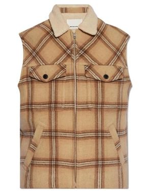 Isabel Marant Kiran Checked Vest - Brown
