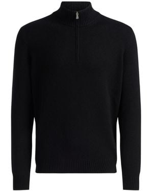 Gran Sasso Long-Sleeved Zippered Sweater - Black