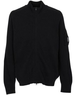 C.P. Company Zip-Up Cardigan - Black
