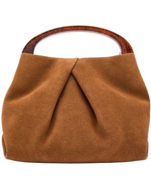Dries Van Noten Crisp Suede Top Handle Bag - Brown