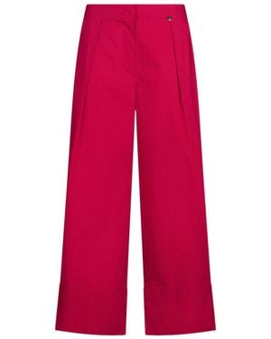 Liu Jo Pleated Wide-Leg Trousers - Red