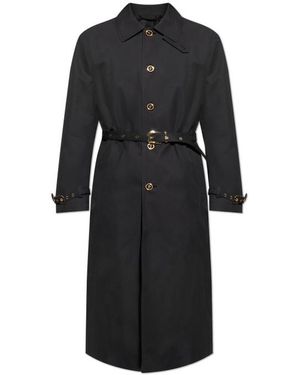 Versace Cotton Coat With Print - Black