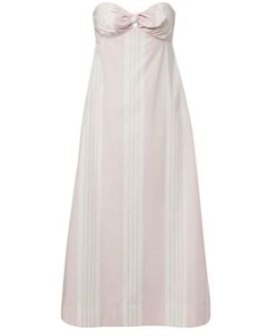 Posse Rosie Striped Cotton Midi Dress - White