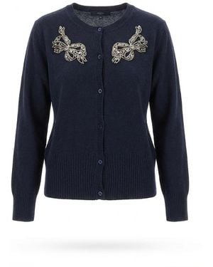 Weekend by Maxmara Long-Sleeved Knitted Cardigan - Blue