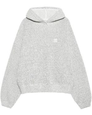 Anine Bing Alec Framed Monogram Hoodie - White