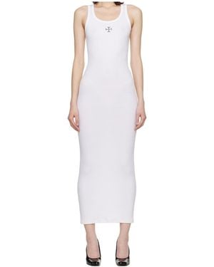 Vetements Cross Logo Sleeveless Midi Dress - White