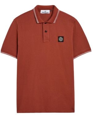 Stone Island Piqué Cotton Polo Shirt - Red