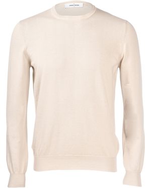 Gran Sasso Crew Neck Knitted Sweater - Natural
