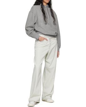 Maison Kitsuné Maison Kitsuné Logo Patch Drawstring Hoodie - Grey