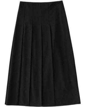 Studio Nicholson Agat Pleated Midi Skirt - Black