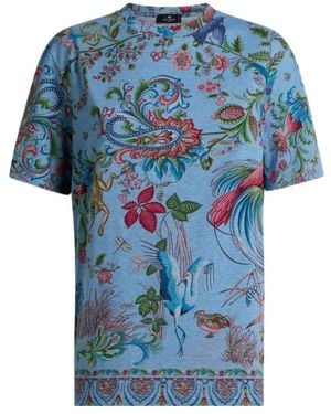 Etro Paisley Print T-Shirt - Blue