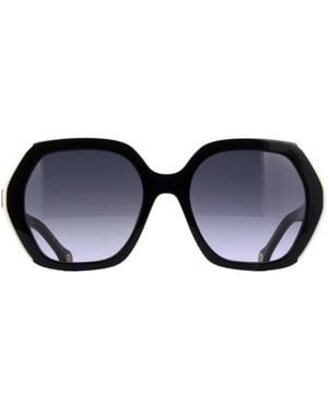 Carolina Herrera Geometric Frame Full Rim Sunglasses - Blue