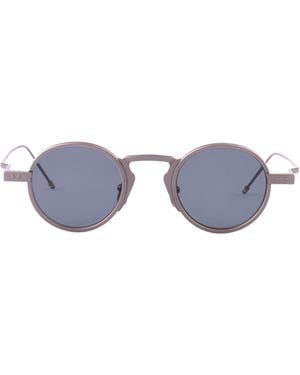 Thom Browne Eyewear Round Frame Sunglasses - White