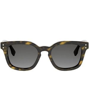 Fendi Eyewear Studded Square Frame Sunglasses - Black
