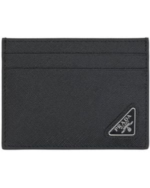 Prada Logo Plaque Cardholder - Black