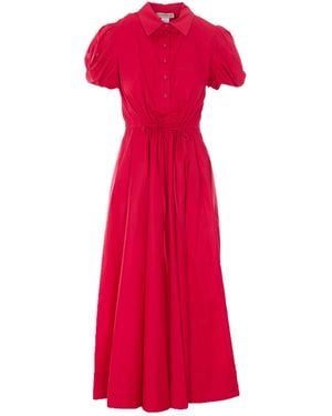 Twinset Lace-Up Detail Dress - Red