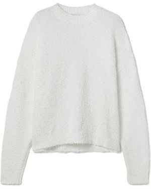 Tibi Serviette Cotton-Blend Bouclé Jumper - White