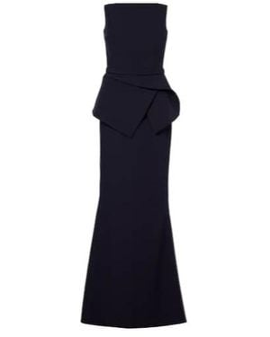 Safiyaa Carter Crepe Bustier Gown - Blue