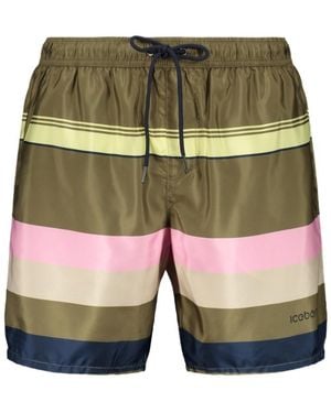 Iceberg Striped Swim Shorts - Green