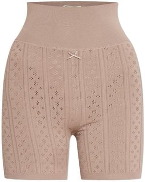 JW Anderson Ribbed Bow Shorts - Natural