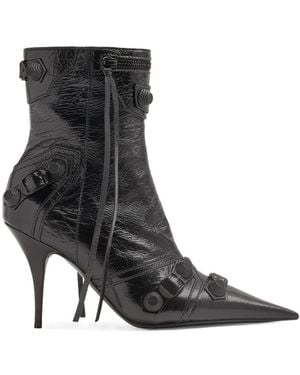 Balenciaga Cagole Pointed-Toe Boots - Black