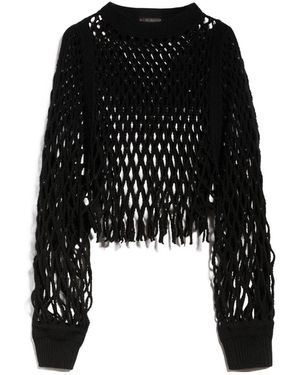 Max Mara Hollow Wool Jumper - Black