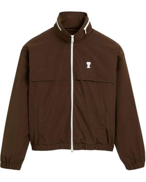 Ami Paris Long-Sleeve Casual Jacket - Brown