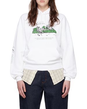A.P.C. Logo Embroidered Long-Sleeved Hoodie - White